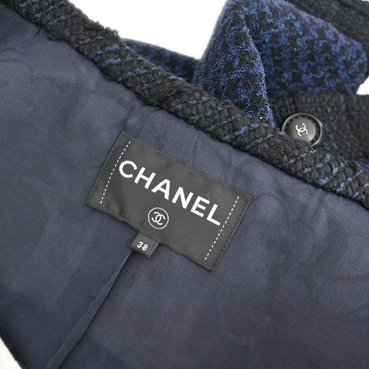 Chanel Single Breasted Jacket Navy #38