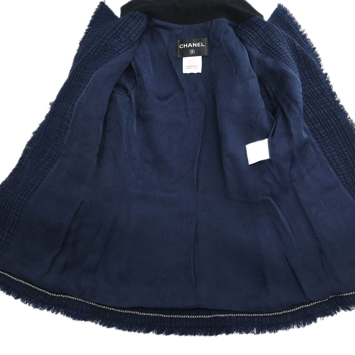 Chanel Single Breasted Jacket Navy #34