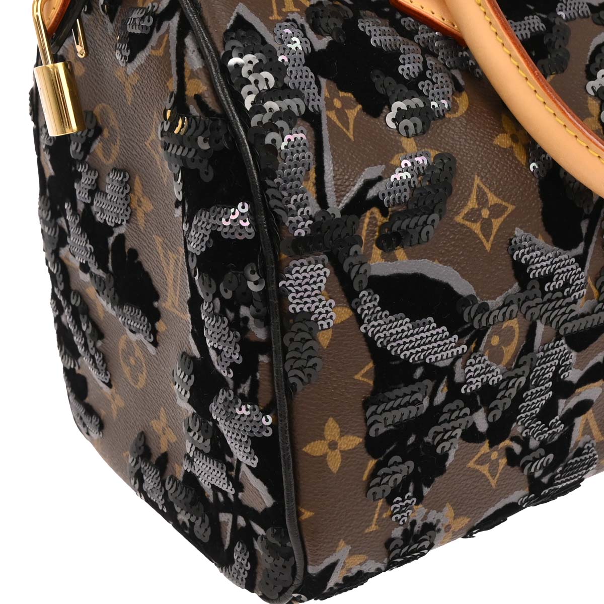Louis Vuitton Monogram Fleur de Jais Speedy 30 Handbag M40436