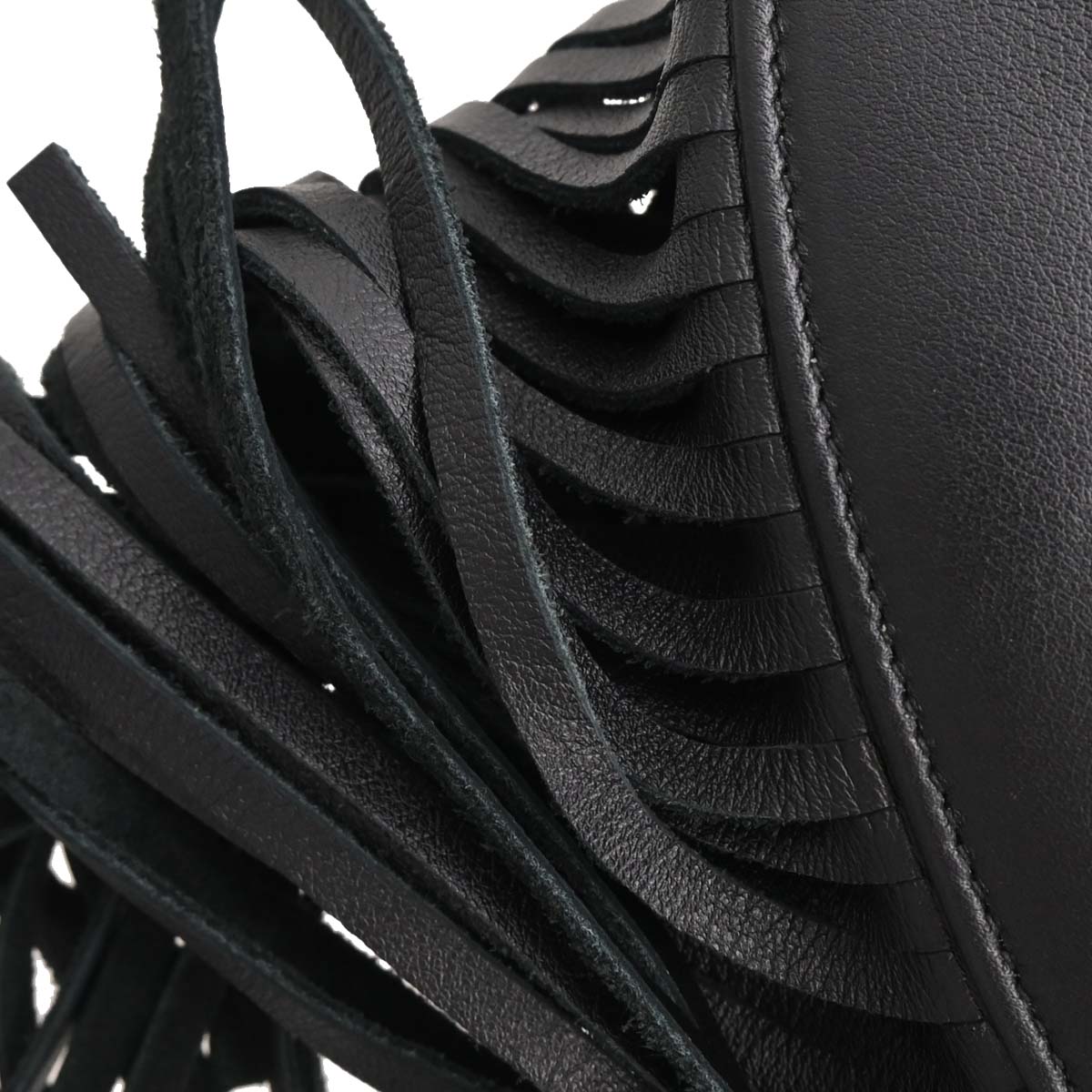Saint Laurent Black Love Fringe Shoulder Bag