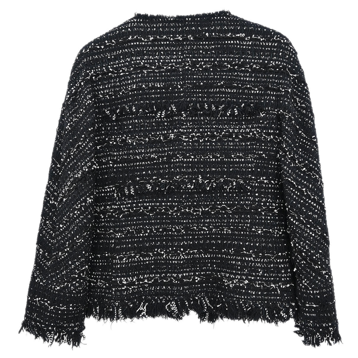Chanel Single Breasted Collarless Jacket Black #34