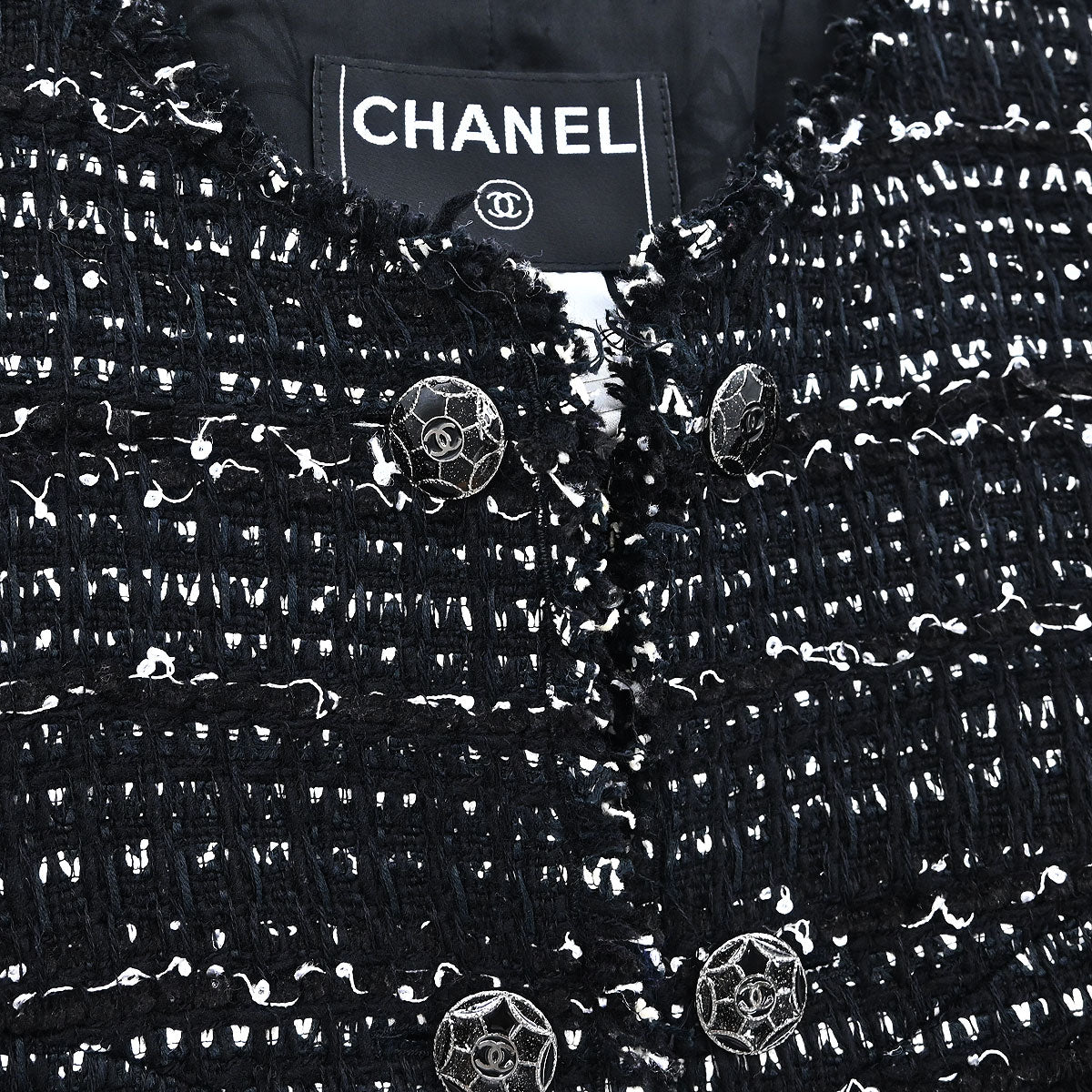 Chanel Single Breasted Collarless Jacket Black #34