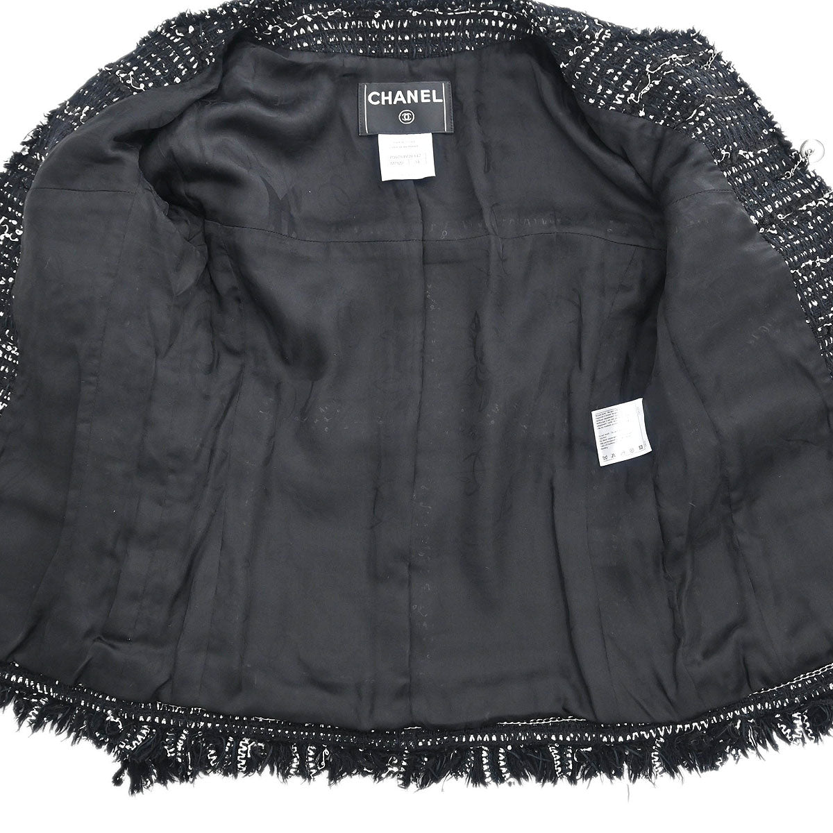 Chanel Single Breasted Collarless Jacket Black #34