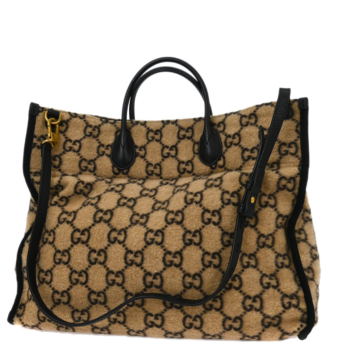 Gucci Beige Wool GG Tote 2way Shoulder Handbag