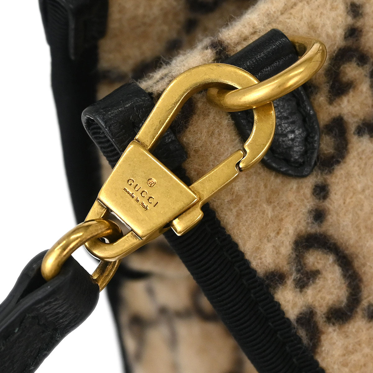 Gucci Beige Wool GG Tote 2way Shoulder Handbag