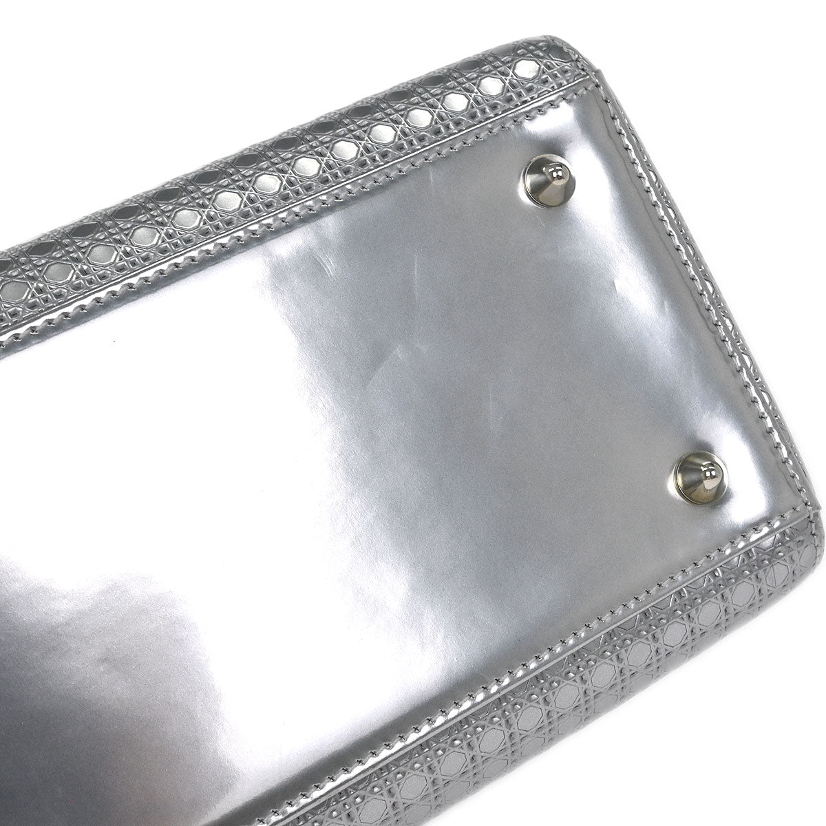 Christian Dior Silver Medium Lady Dior Cannage 2way Shoulder Handbag
