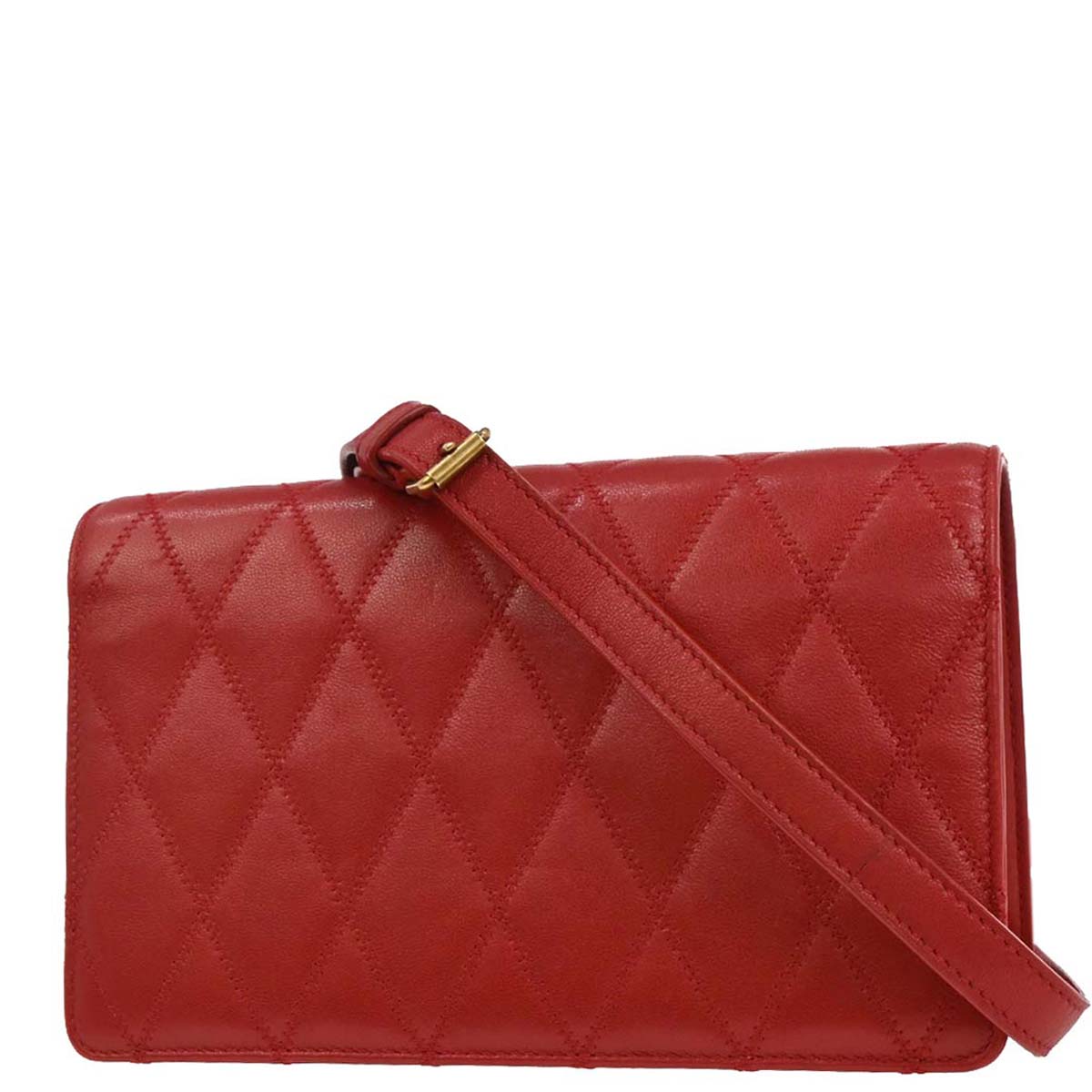 Saint Laurent Red Leather Shoulder Angie Chain Bag
