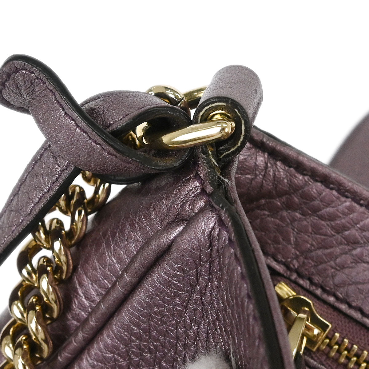 Gucci Metallic Purple Soho Chain Shoulder Bag
