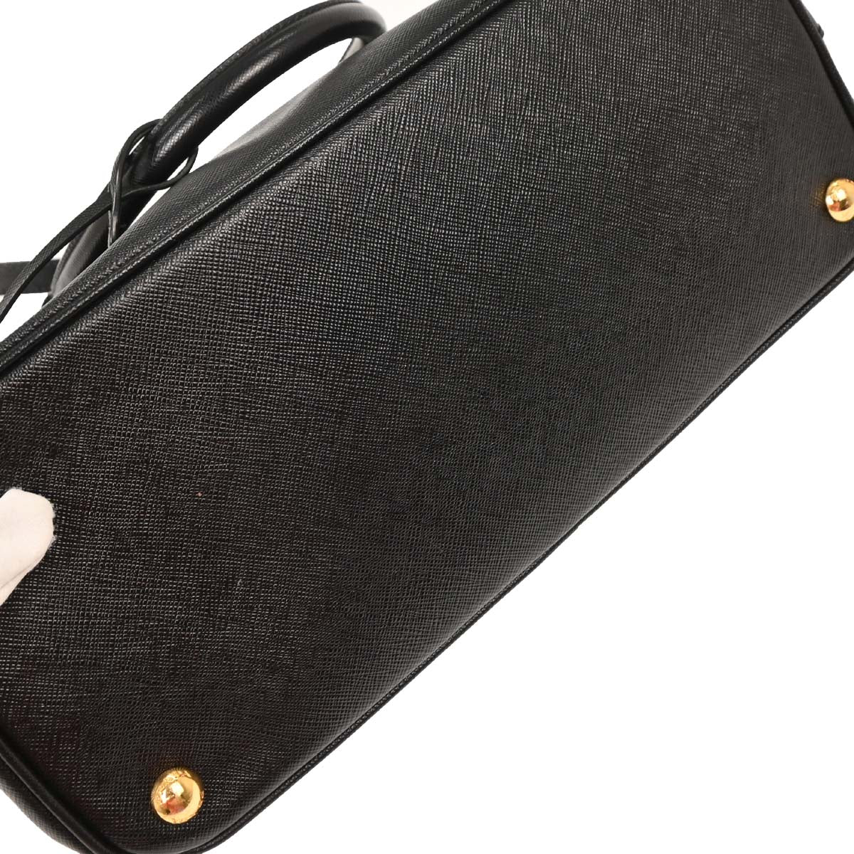 Prada Black Leather Galleria 2way Shoulder Tote Handbag