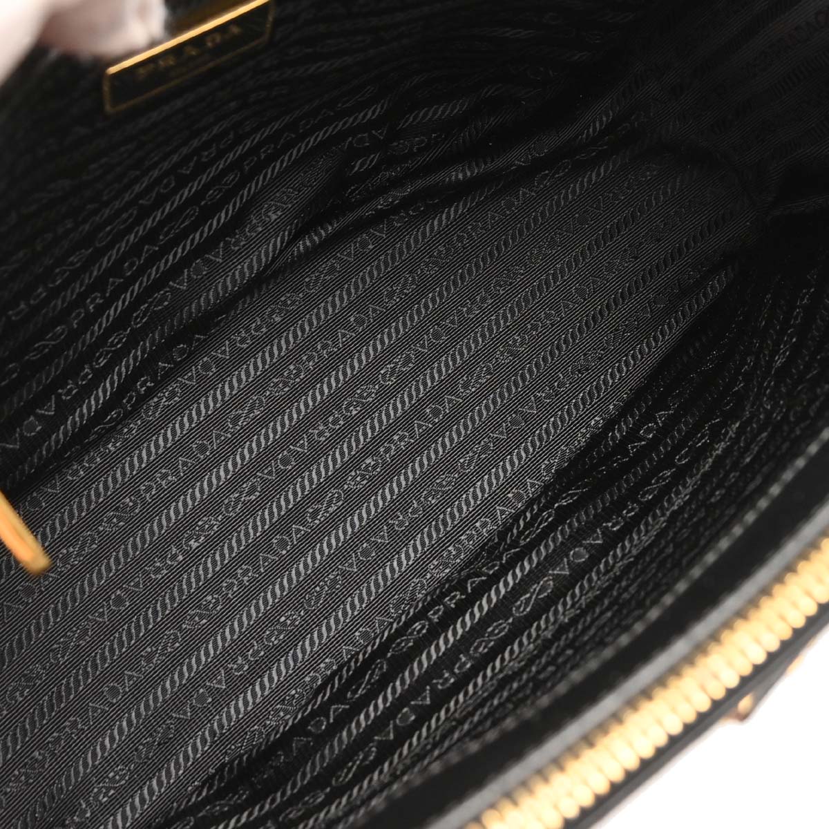 Prada Black Leather Galleria 2way Shoulder Tote Handbag