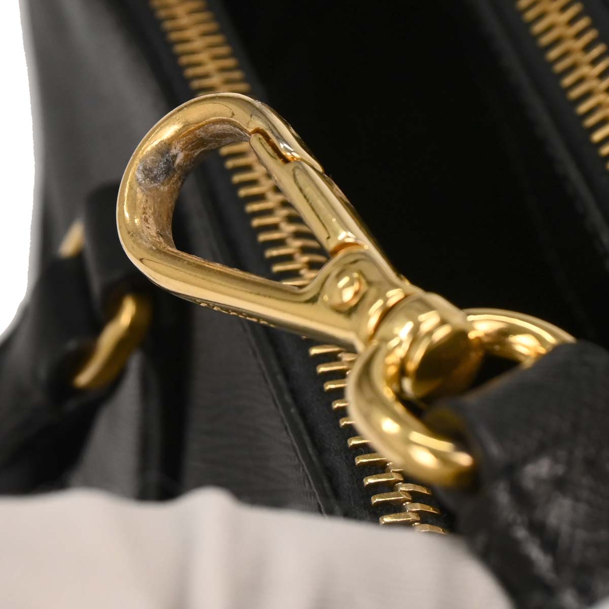 Prada Black Leather Galleria 2way Shoulder Tote Handbag