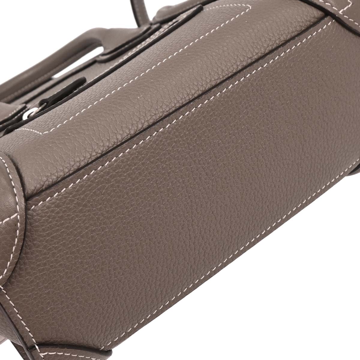 Celine Gray Leather Nano Luggage 2way Shoulder Handbag