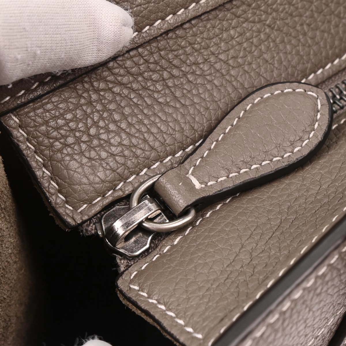 Celine Gray Leather Nano Luggage 2way Shoulder Handbag