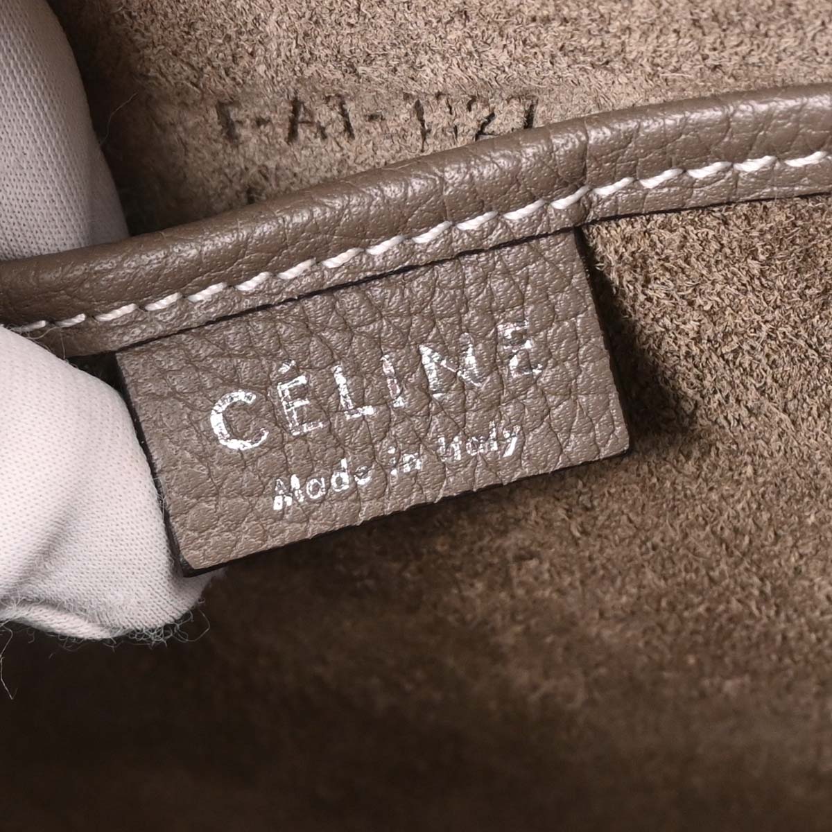 Celine Gray Leather Nano Luggage 2way Shoulder Handbag