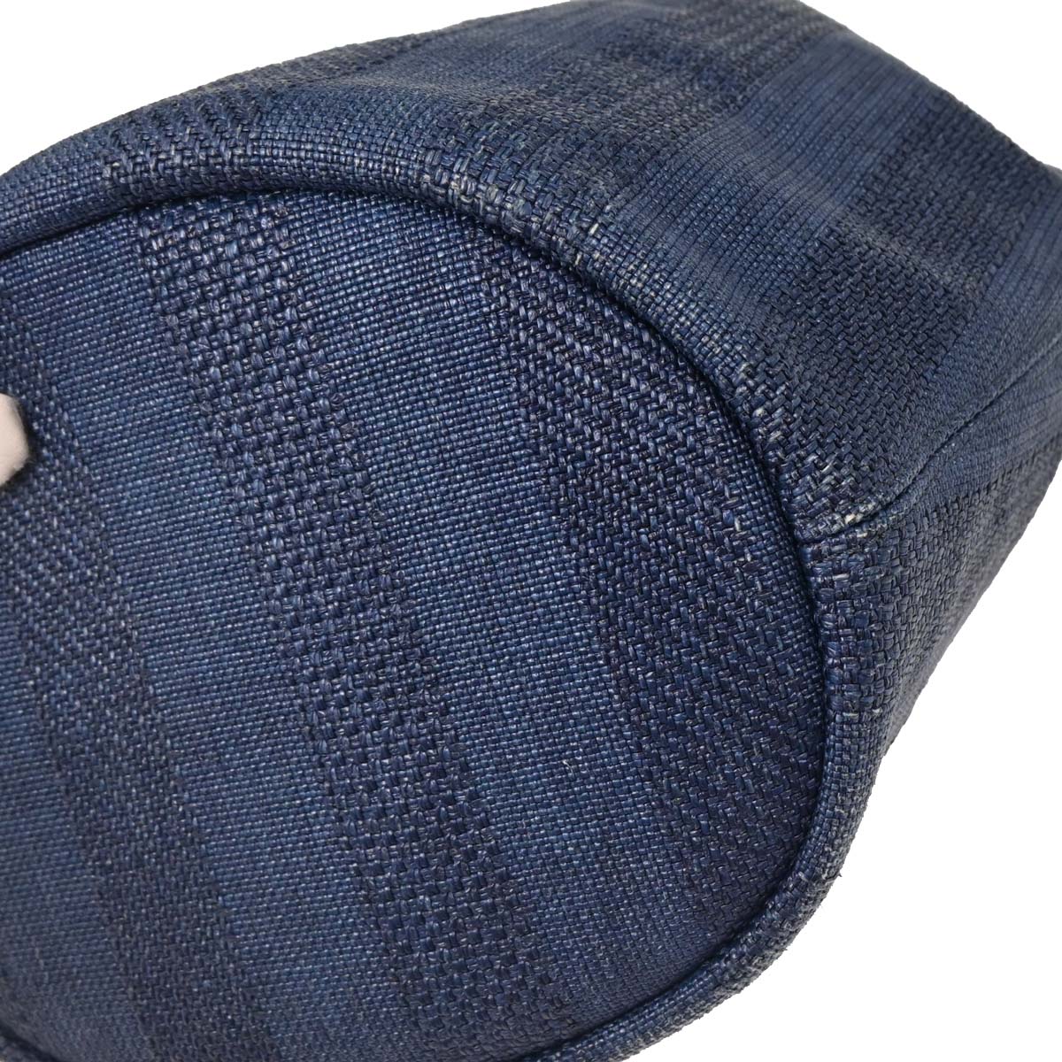 Chanel 2019 Navy Straw Deauville Bucket Shoulder Bag