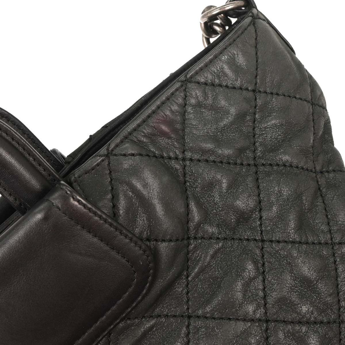 Chanel 2011 Black Iridescent Calfskin In The Mix Shopping Tote