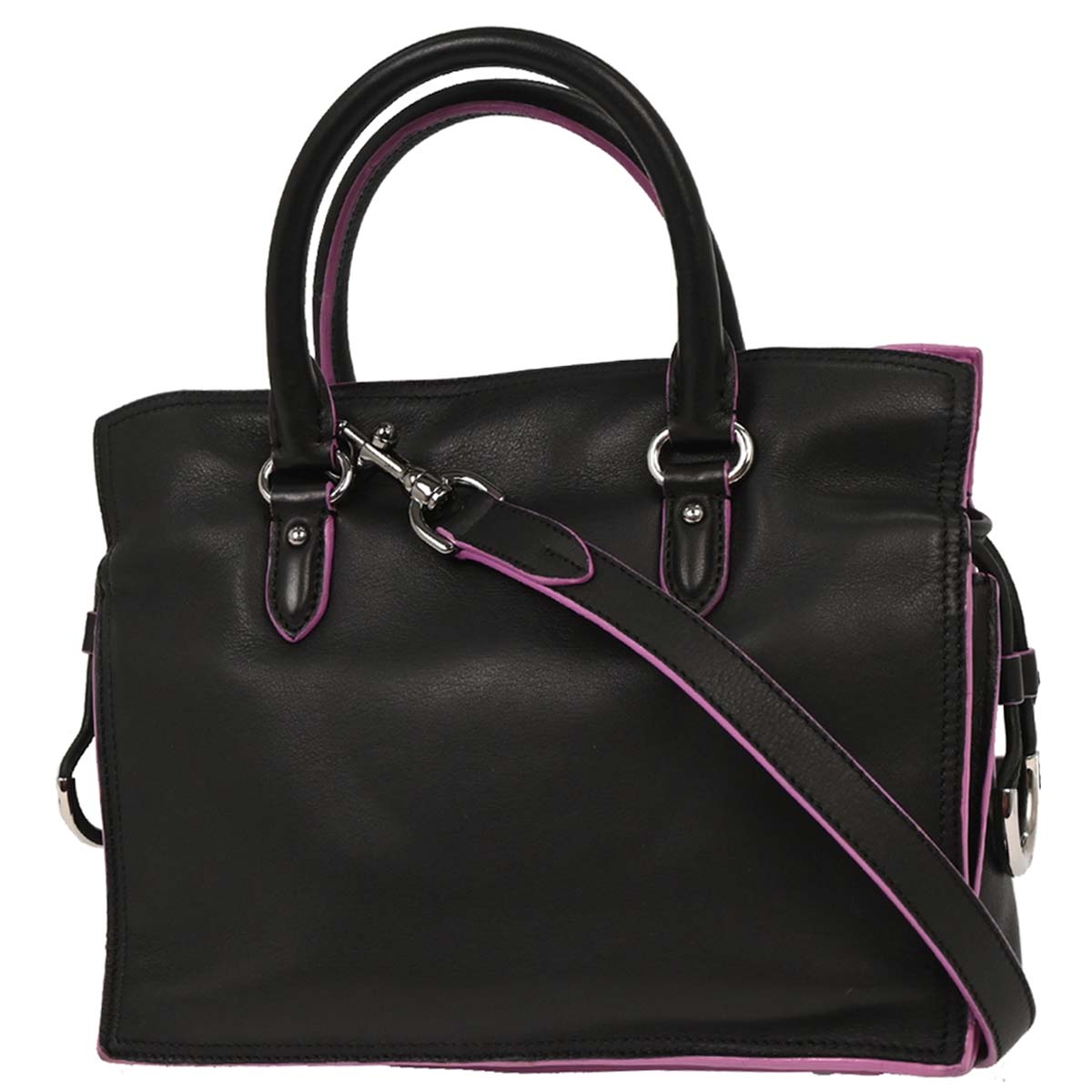 Loewe Black Lambskin Flamenco Tote 2way Shoulder Handbag