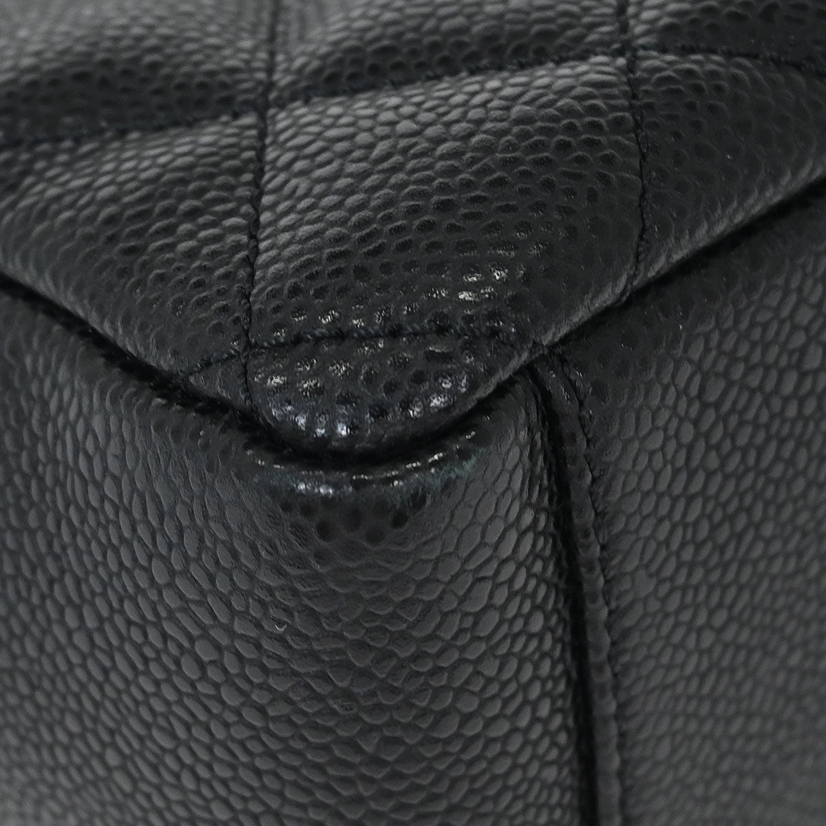 Chanel Black Caviar Petite Shopping Tote PST Chain Handbag