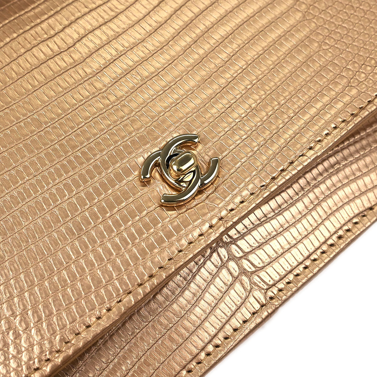 Chanel * Beige Lizard Classic WOC Wallet On Chain