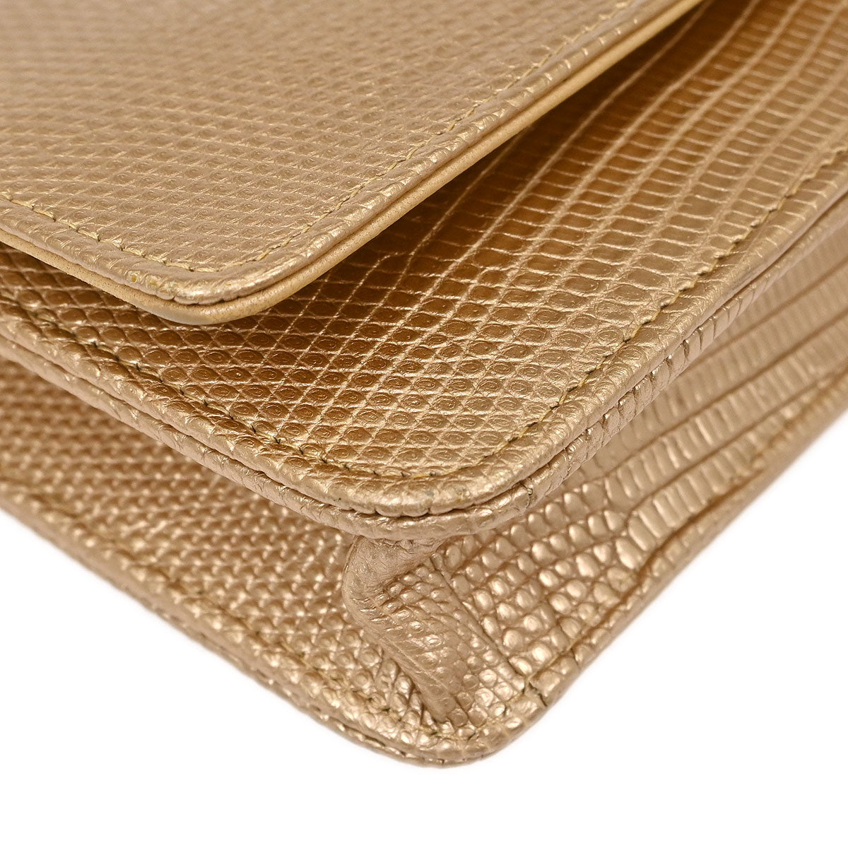 Chanel * Beige Lizard Classic WOC Wallet On Chain