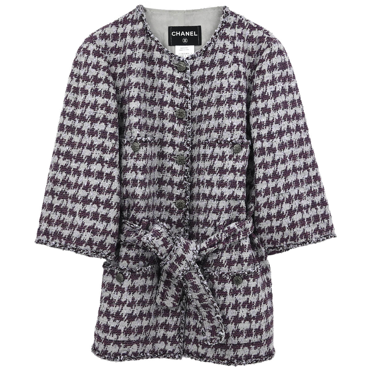Chanel 2012 Collarless Jacket Gray #42