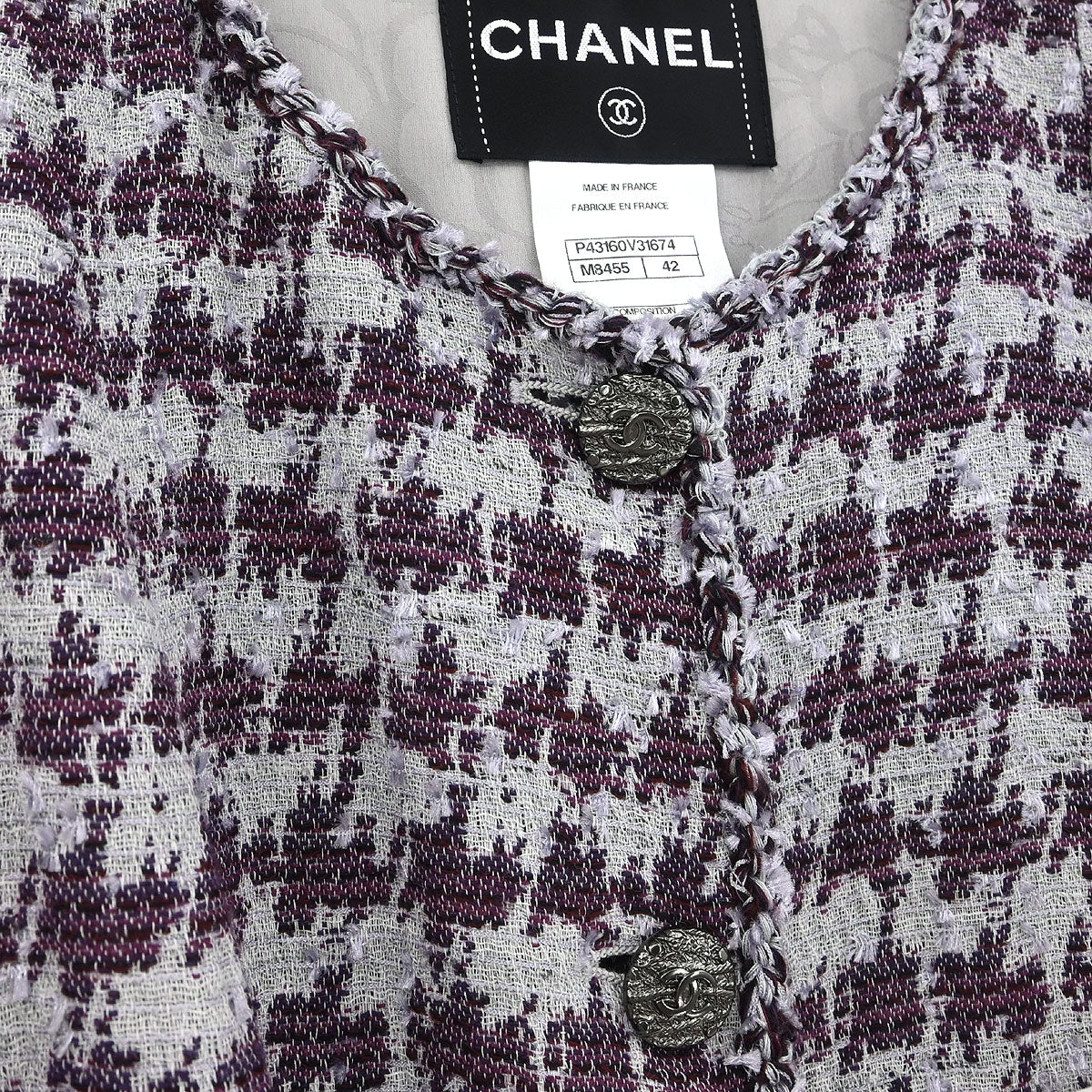 Chanel 2012 Collarless Jacket Gray #42