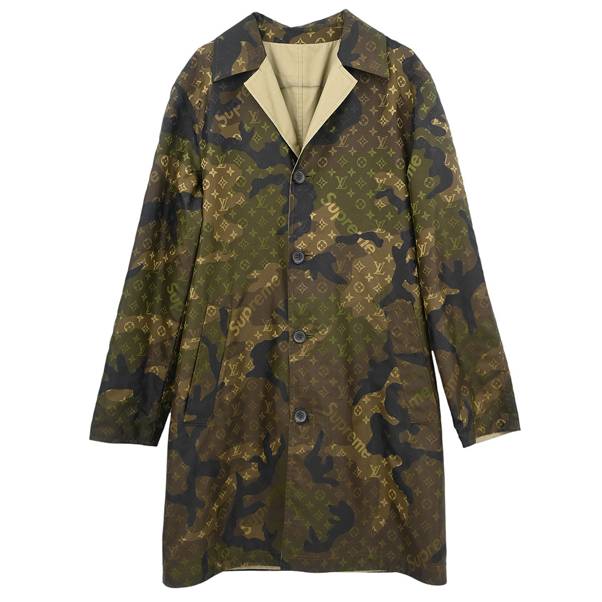 Louis Vuitton Supreme Reversible Coat Monogram Khaki #46