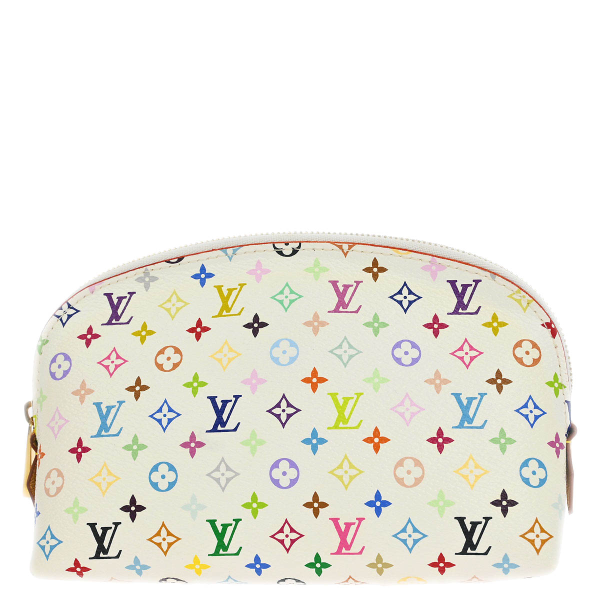 Louis Vuitton White Monogram Multicolor Pochette Cosmetic M47354