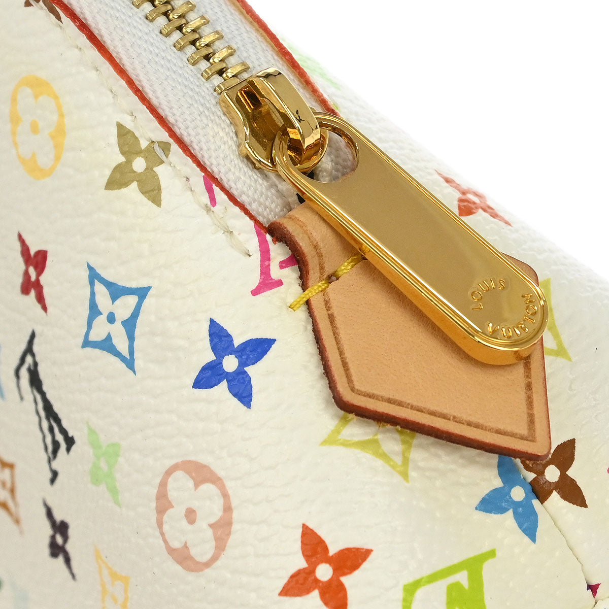 Louis Vuitton White Monogram Multicolor Pochette Cosmetic M47354