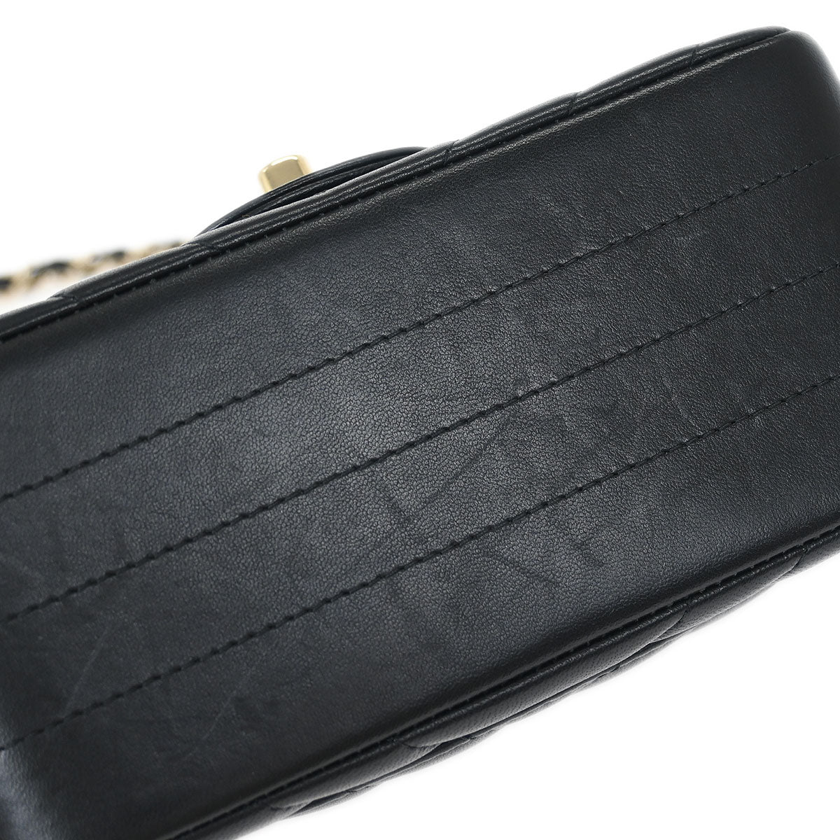 Chanel Black Lambskin Chevron Mini Classic Square Flap Shoulder Bag 17