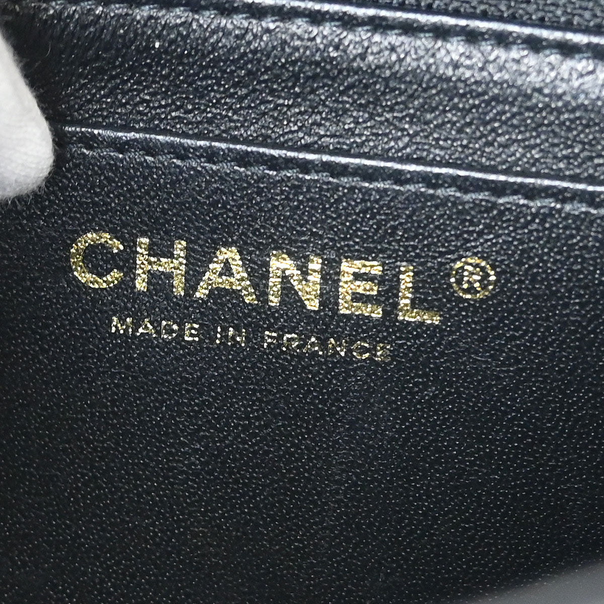 Chanel Black Lambskin Chevron Mini Classic Square Flap Shoulder Bag 17