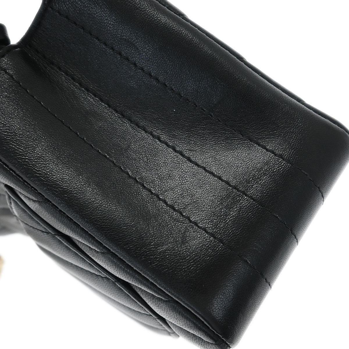 Chanel Black Lambskin Chevron Mini Classic Square Flap Shoulder Bag 17