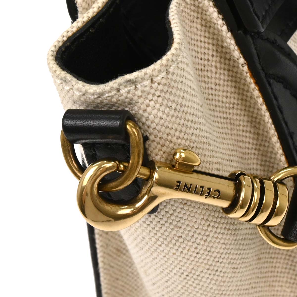 Celine Ivory Canvas Nano Luggage 2way Shoulder Handbag