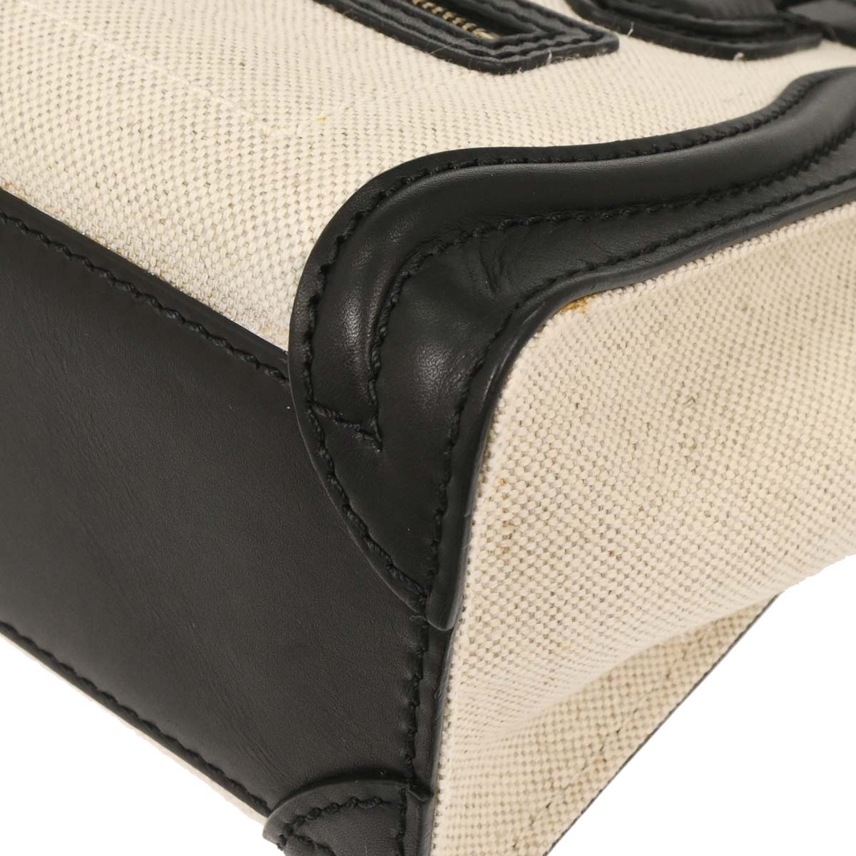 Celine Ivory Canvas Nano Luggage 2way Shoulder Handbag