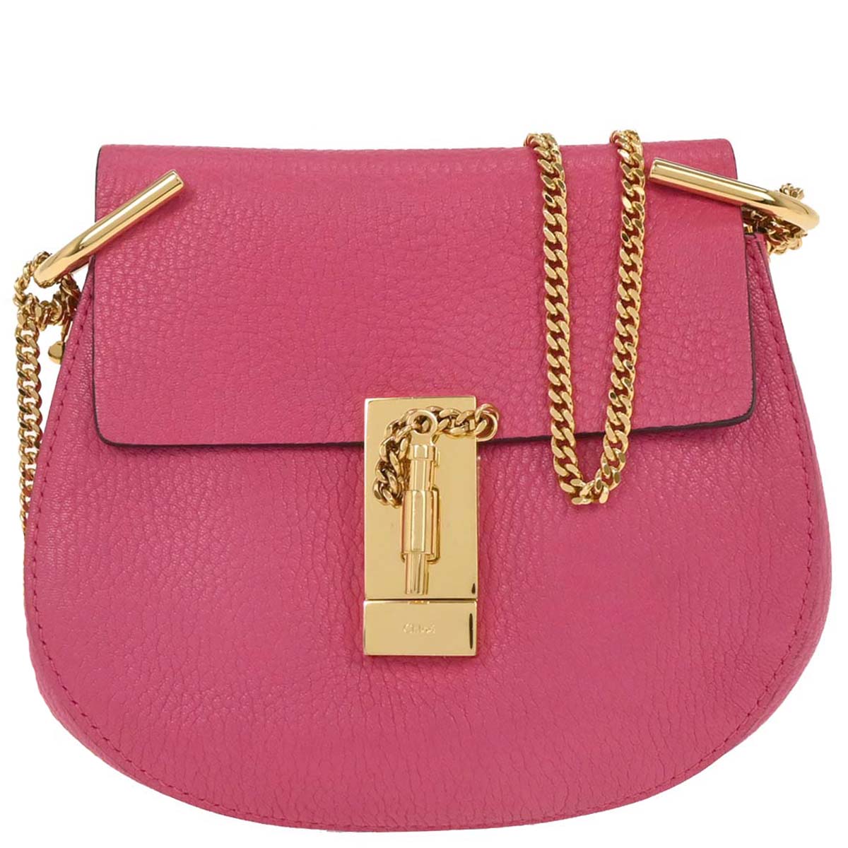 Chloe Pink Leather Drew Shoulder Bag