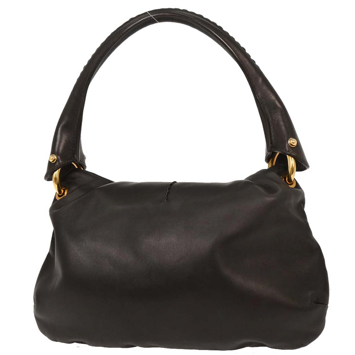 Salvatore Ferragamo Black Leather Gancini Handbag