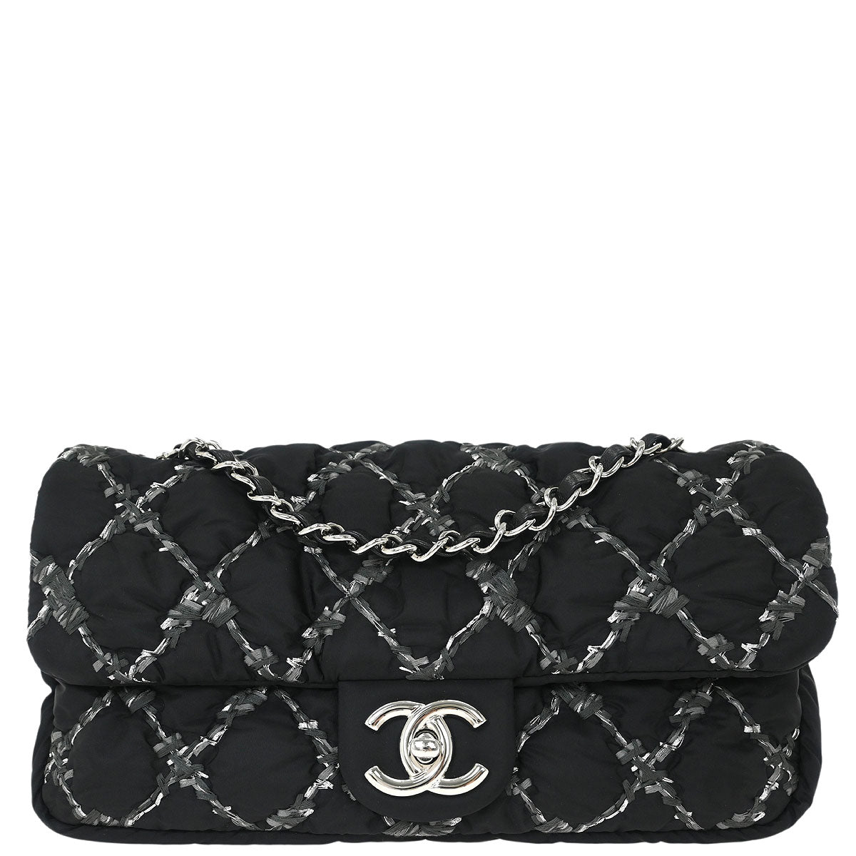 Chanel Black Nylon Paris Byzance Chain Shoulder Bag