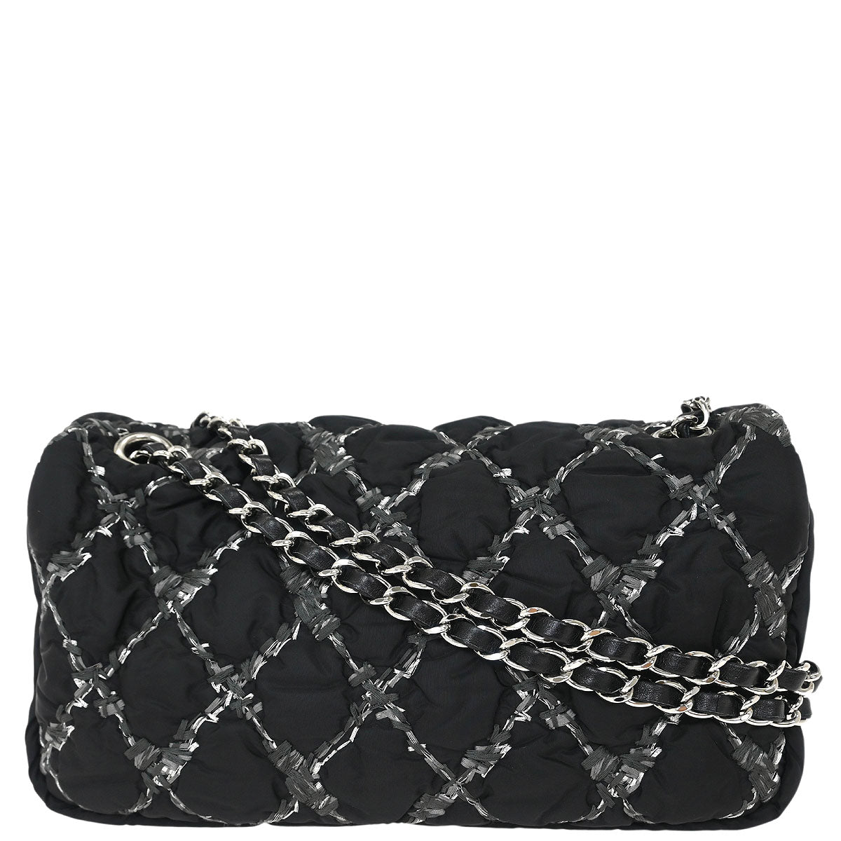 Chanel Black Nylon Paris Byzance Chain Shoulder Bag