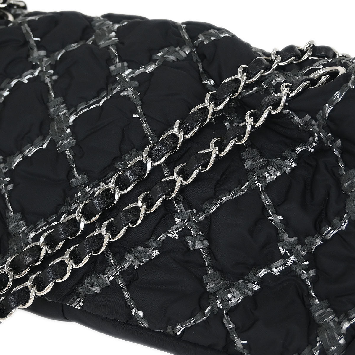 Chanel Black Nylon Paris Byzance Chain Shoulder Bag
