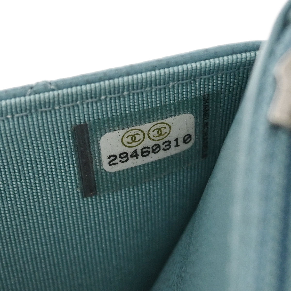 Chanel Light Blue Caviar Half Coco WOC Wallet On Chain