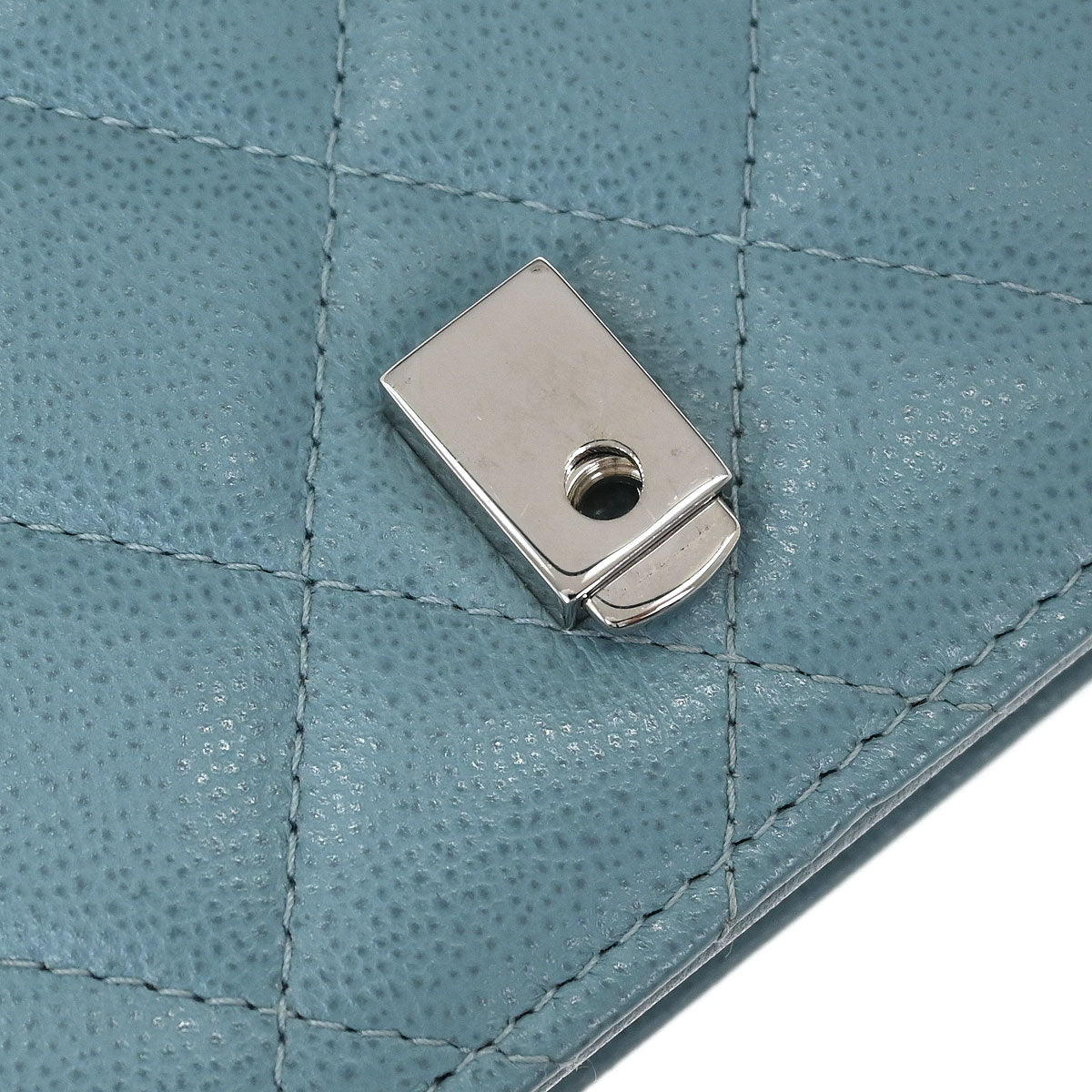 Chanel Light Blue Caviar Half Coco WOC Wallet On Chain