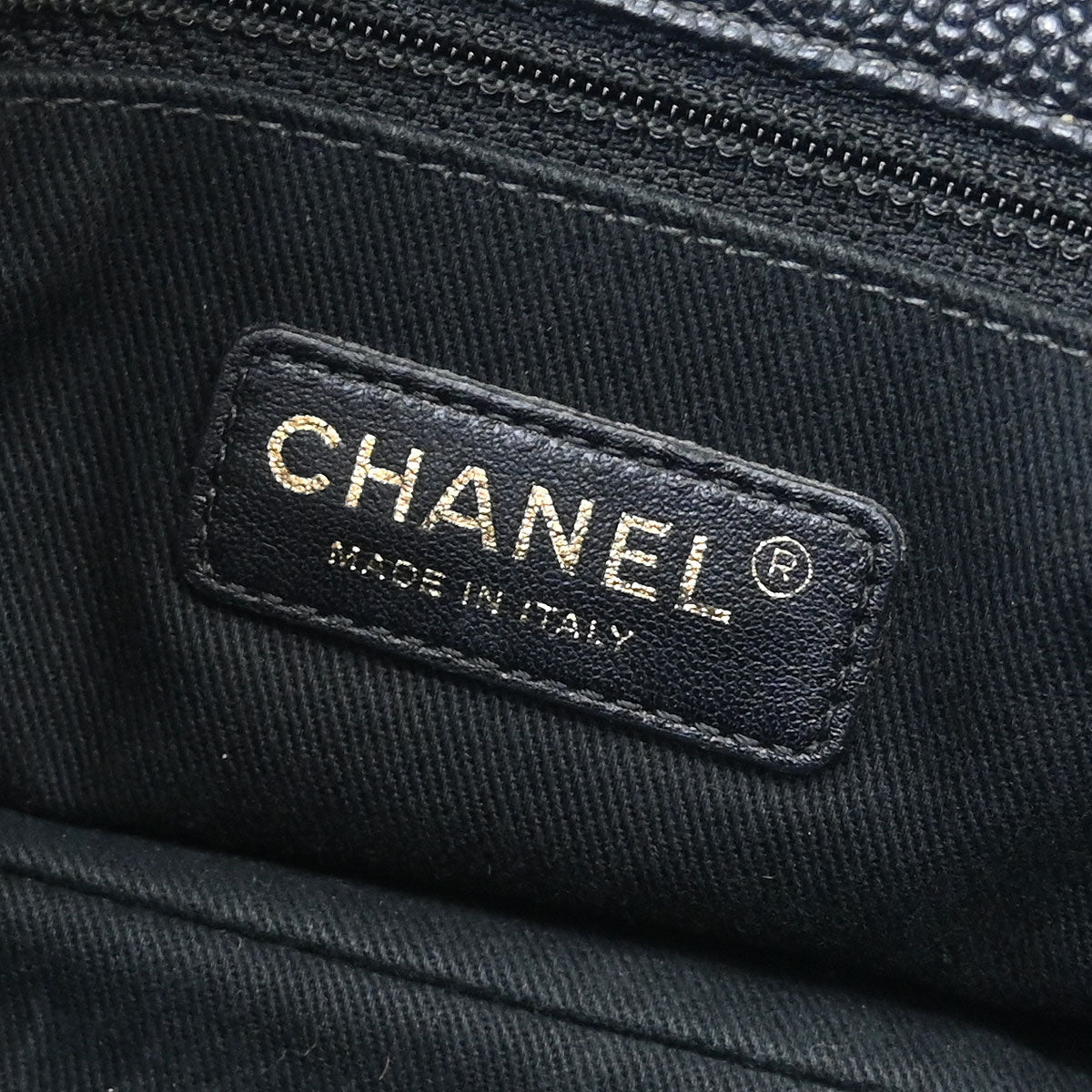 Chanel 2014 Black Caviar Timeless CC Chain Tote Bag