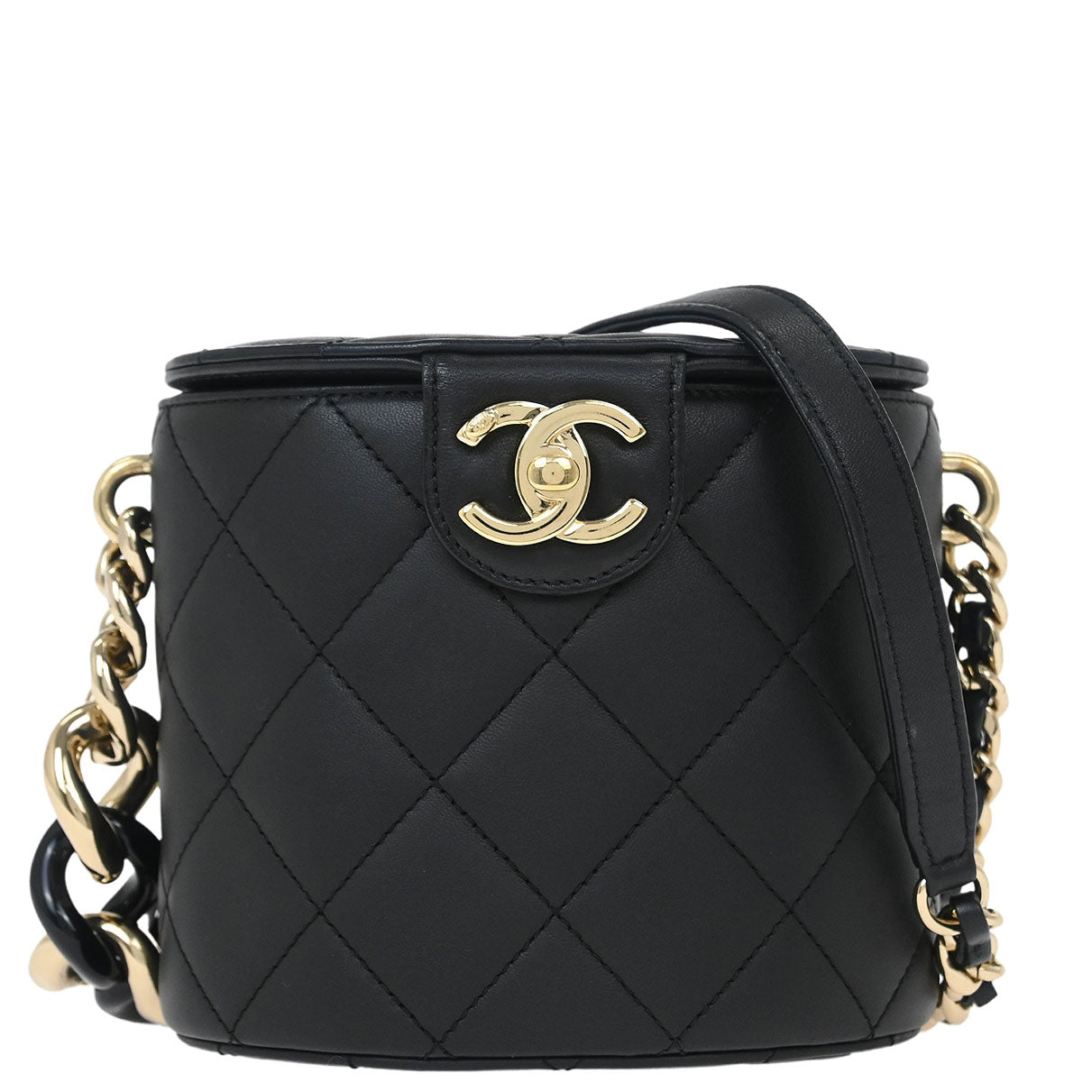 Chanel 2019 Black Lambskin Vanity Shoulder Bag