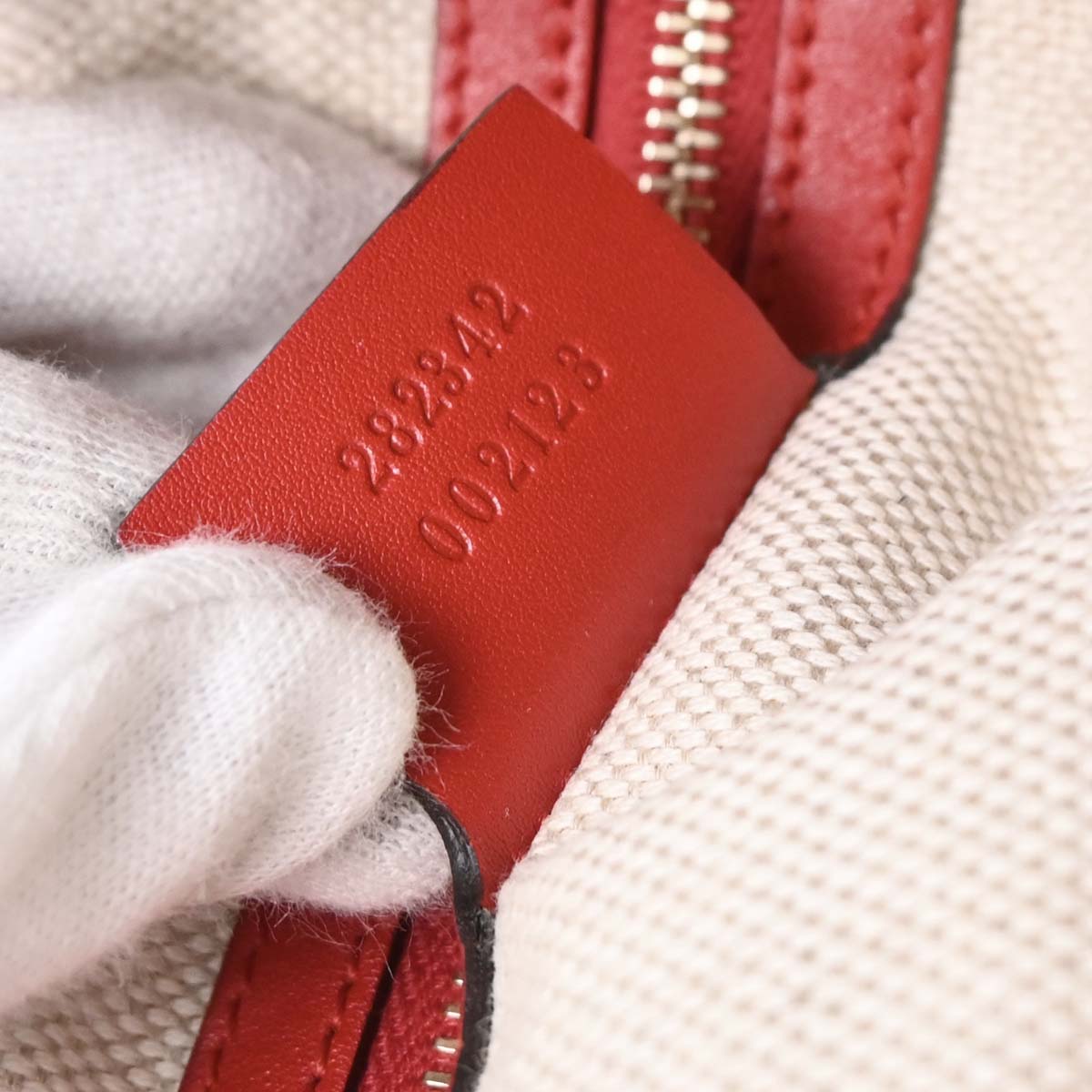Gucci Beige Canvas GG Valentine Tote Handbag