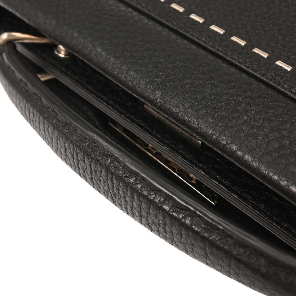 AQ003　FENDI　peek-a-boo　selleria　ウォレット Fendi Peekaboo Selleria Leather Long Wallet Gray Grey ref