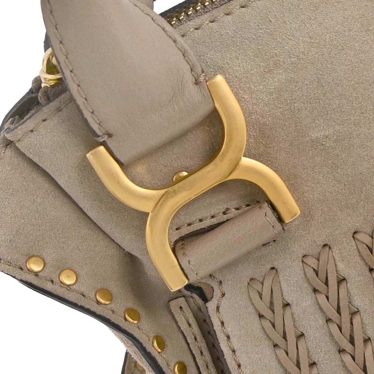 Chloe Gray Suede Marcie 2way Shoulder Handbag