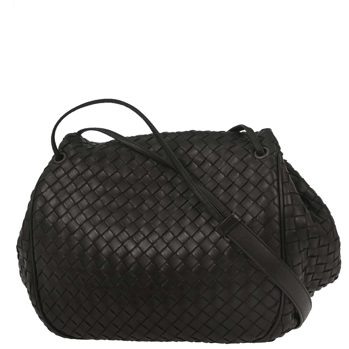 Bottega Veneta Black Intrecciato Shoulder Bag