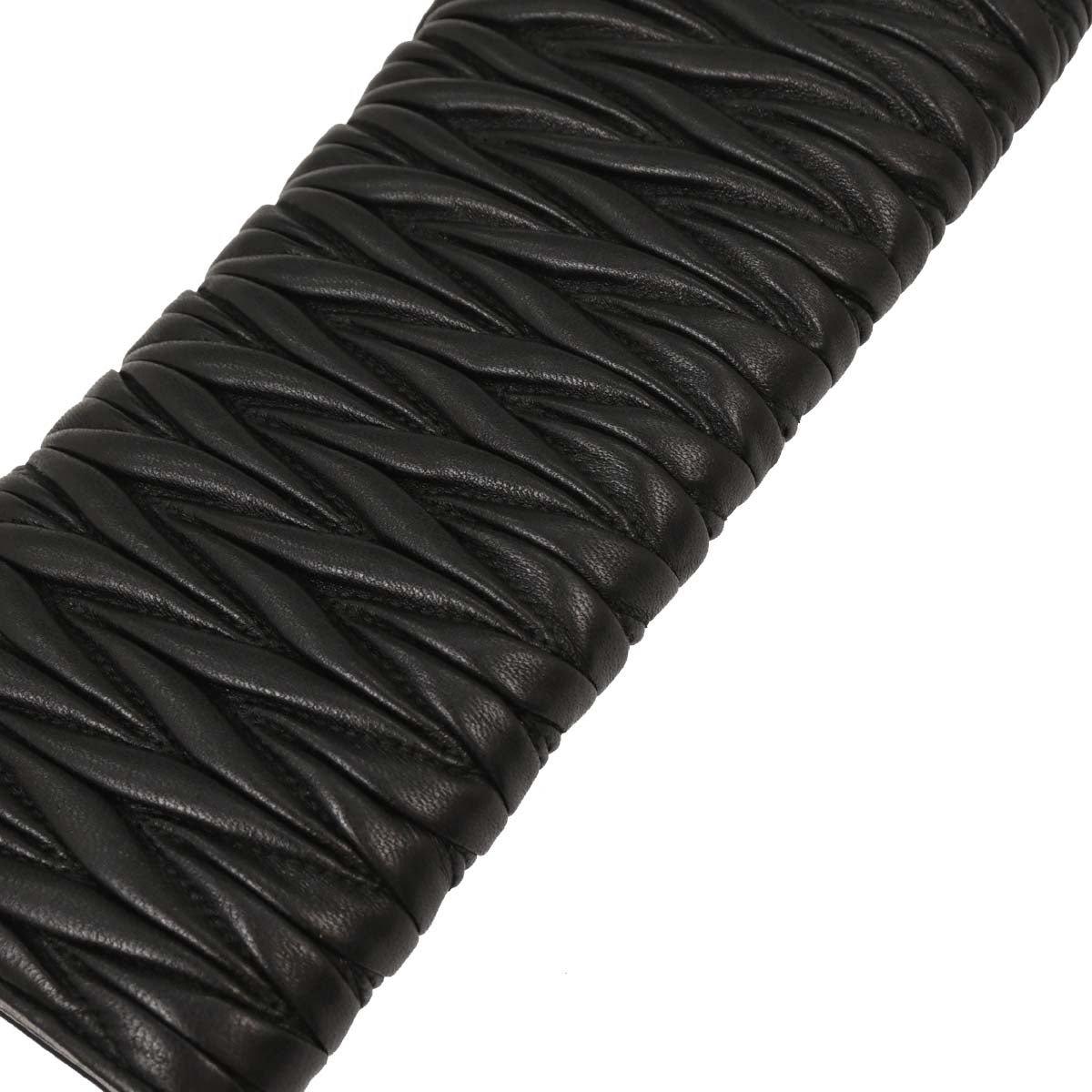 Miu Miu Black Lambskin Matelasse Wallet On Chain WOC