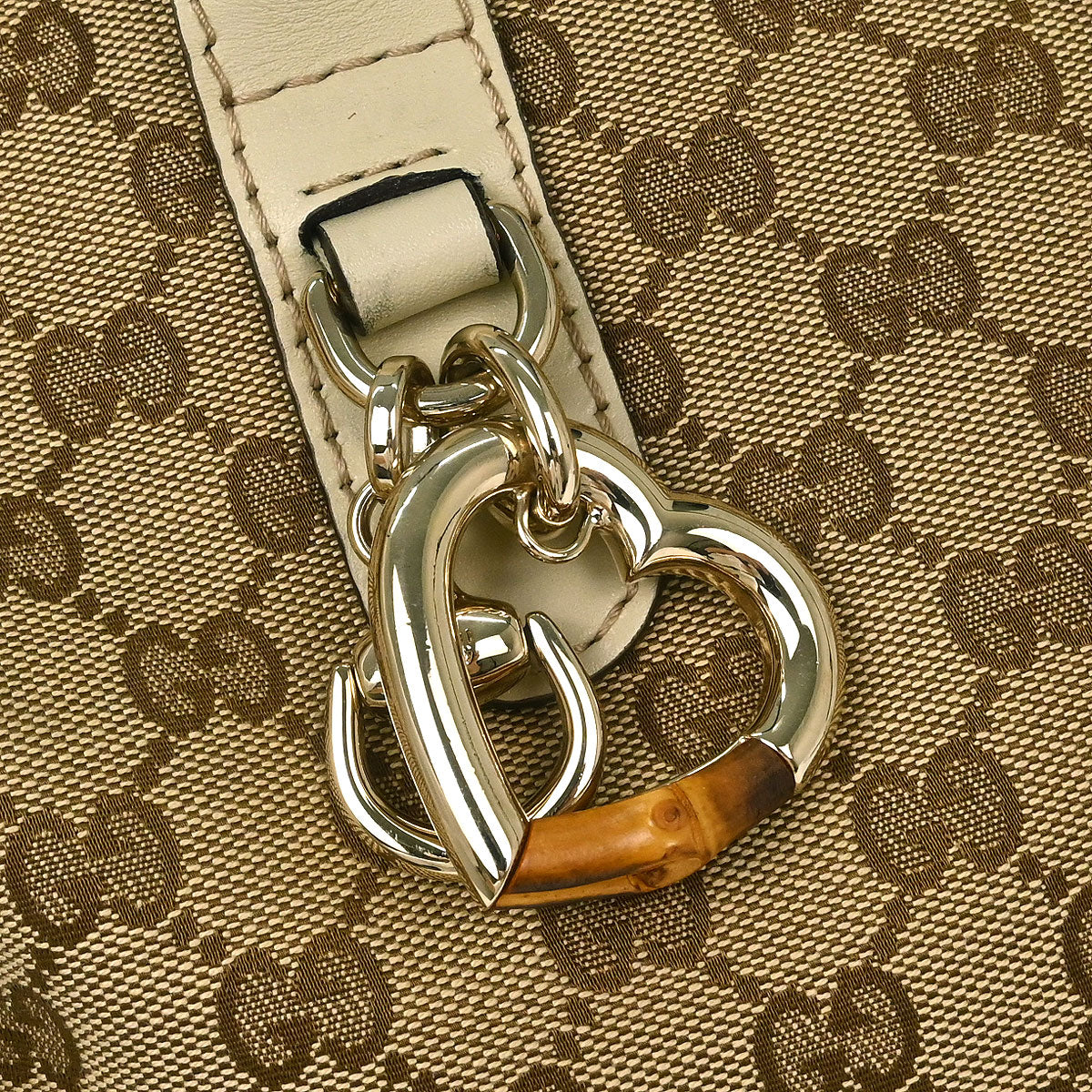 Gucci Beige Heart Bit GG 2way Shoulder Tote Bag