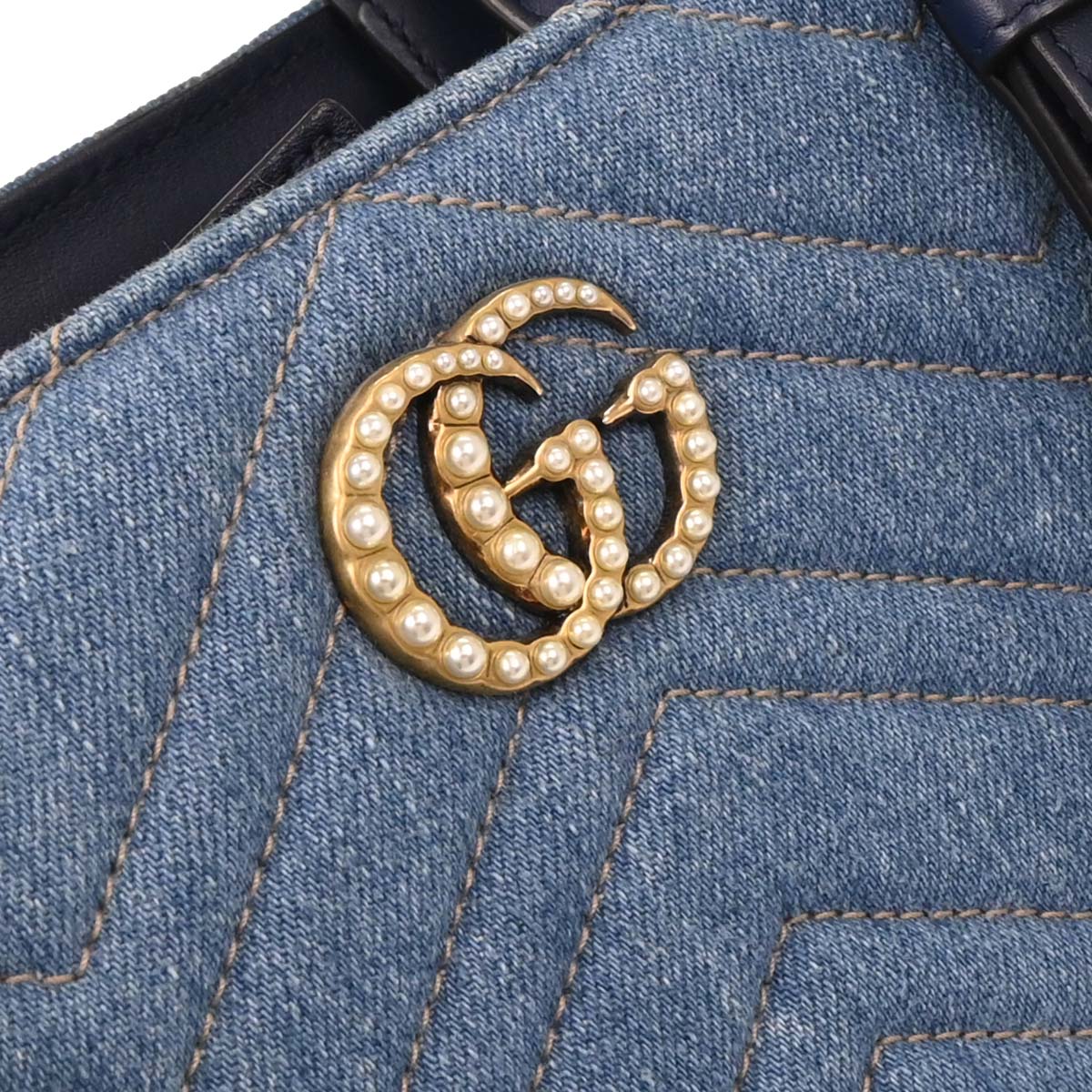 Gucci Blue Denim Marmont 2way Shoulder Handbag